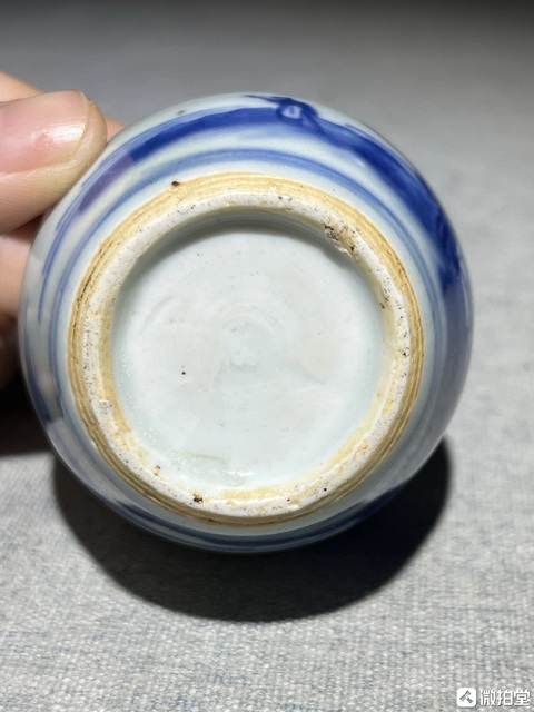 古玩陶瓷人物山水紋青花罐真品鑒賞圖