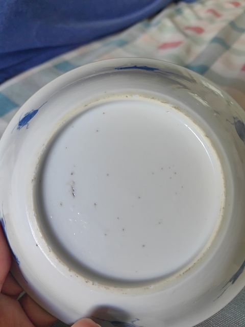 古玩陶瓷青花花卉草蟲碗真品鑒賞圖