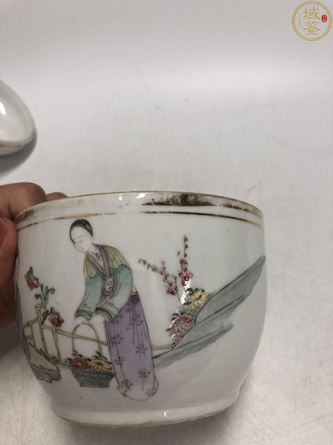 古玩陶瓷民國·粉彩桃花仕女紋蓋缸拍賣,當前價格1288元