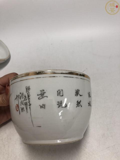古玩陶瓷民國·粉彩桃花仕女紋蓋缸拍賣,當前價格1288元