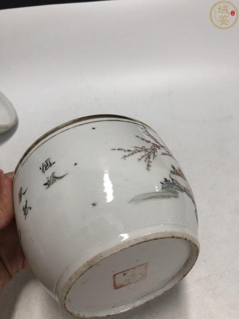 古玩陶瓷民國·粉彩桃花仕女紋蓋缸拍賣,當前價格1288元