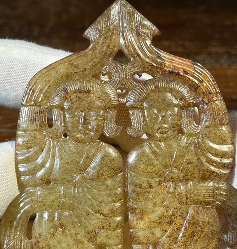 古玩玉器提油仿古“玉舞人”真品鑒賞圖