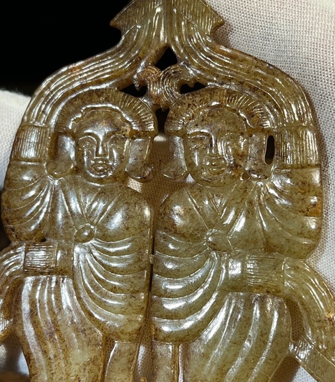 古玩玉器提油仿古“玉舞人”真品鑒賞圖
