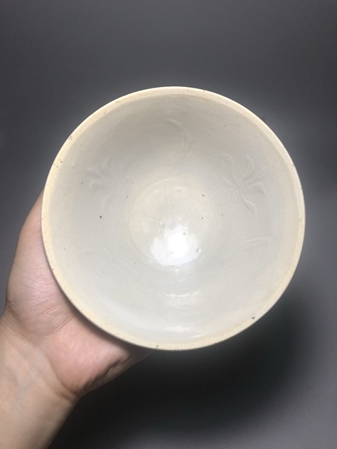 古玩陶瓷青白釉花卉紋碗真品鑒賞圖