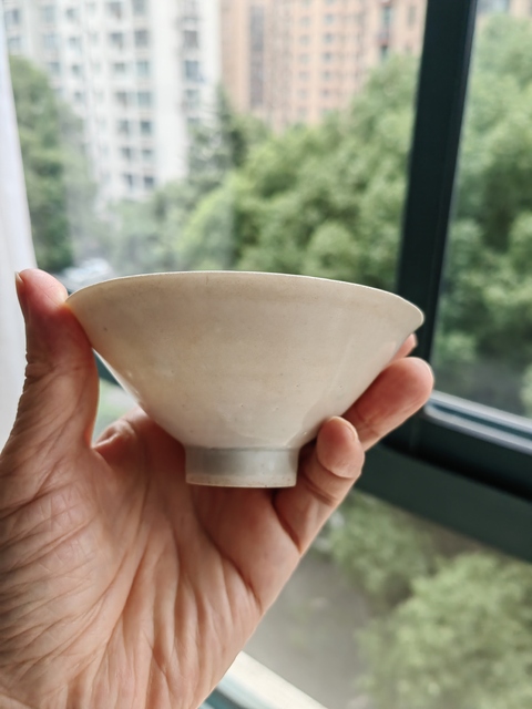 古玩陶瓷青白釉斗笠盞真品鑒賞圖
