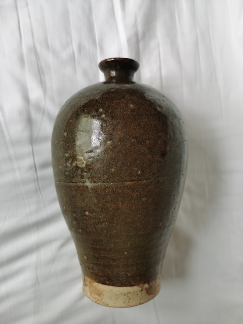 古玩陶瓷茶葉末梅瓶真品鑒賞圖