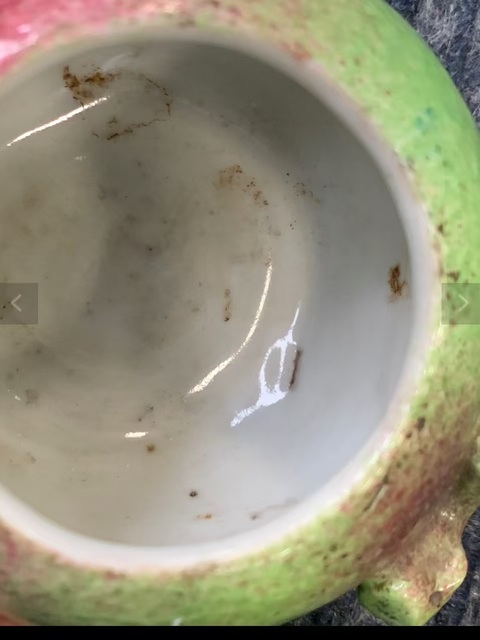 古玩陶瓷民國桃型水盂真品鑒賞圖