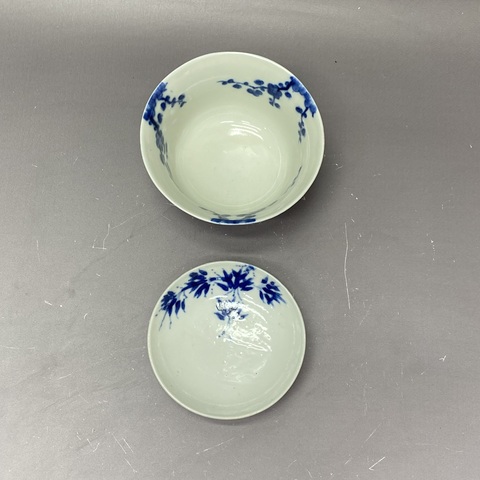 古玩陶瓷若深珍藏款青花蓋杯真品鑒賞圖
