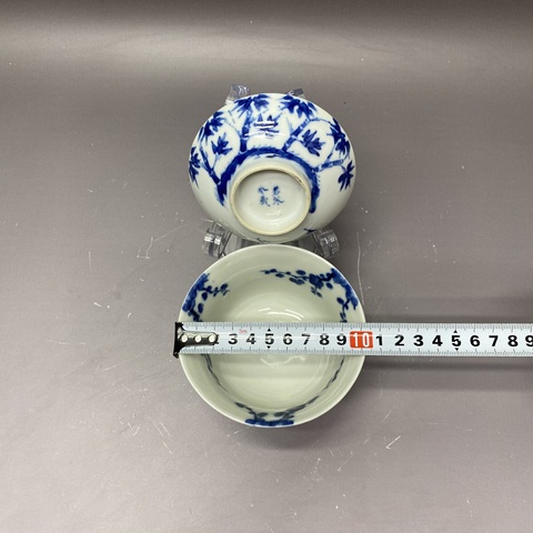 古玩陶瓷若深珍藏款青花蓋杯真品鑒賞圖