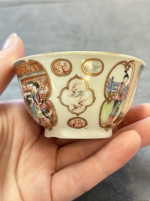 古玩陶瓷廣琺瑯人物故事紋茶碗真品鑒賞圖