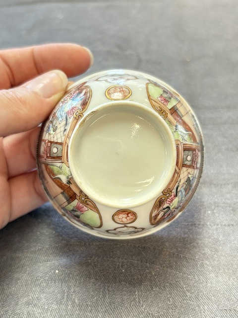 古玩陶瓷廣琺瑯人物故事紋茶碗真品鑒賞圖