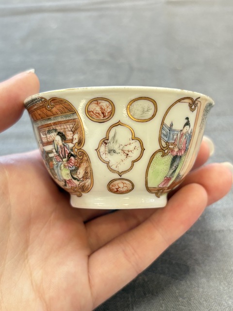 古玩陶瓷廣琺瑯人物故事紋茶碗真品鑒賞圖