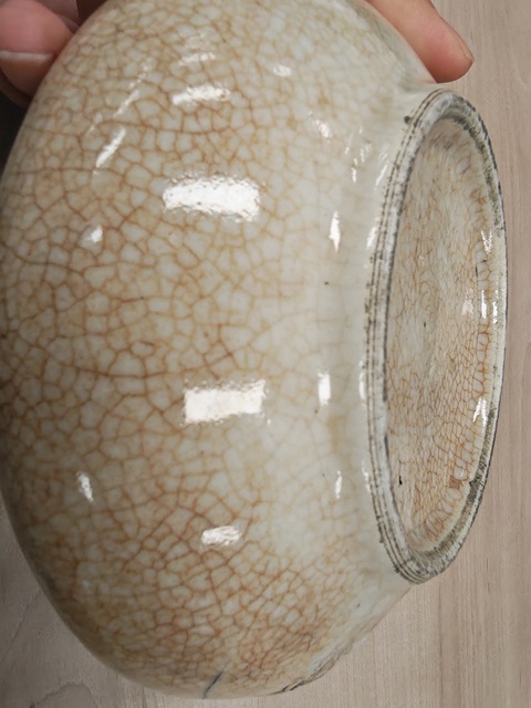 古玩陶瓷哥釉青花釉里紅龍紋筆洗真品鑒賞圖