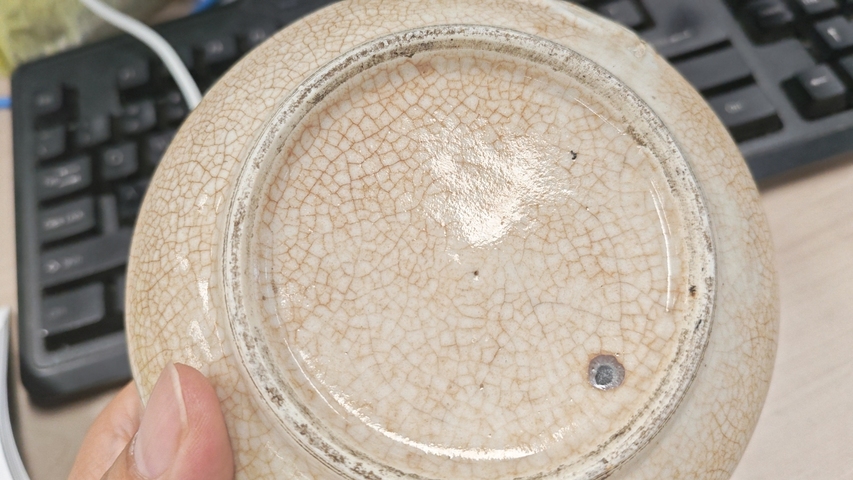 古玩陶瓷哥釉青花釉里紅龍紋筆洗真品鑒賞圖