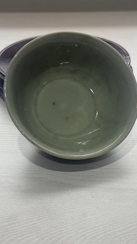 古玩陶瓷明代青釉碗真品鑒賞圖