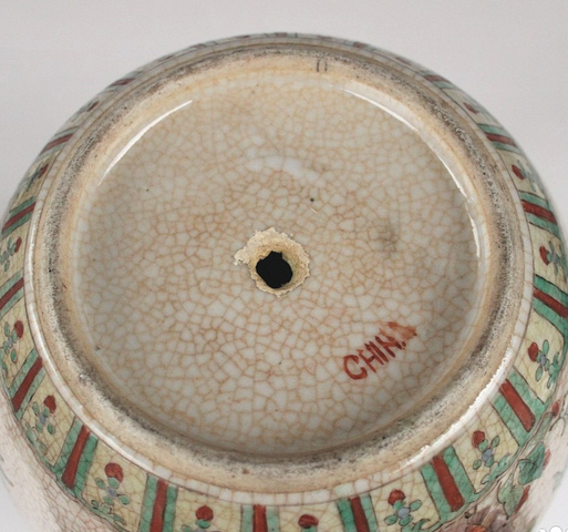 古玩陶瓷哥釉五彩三多紋太白罐真品鑒賞圖