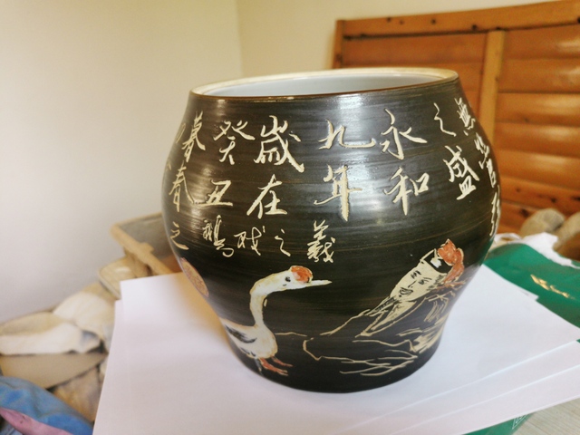 古玩陶瓷佑軍愛鵝罐真品鑒賞圖