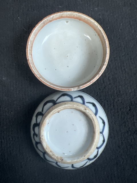 古玩陶瓷雙秋圖青花蓋盒真品鑒賞圖