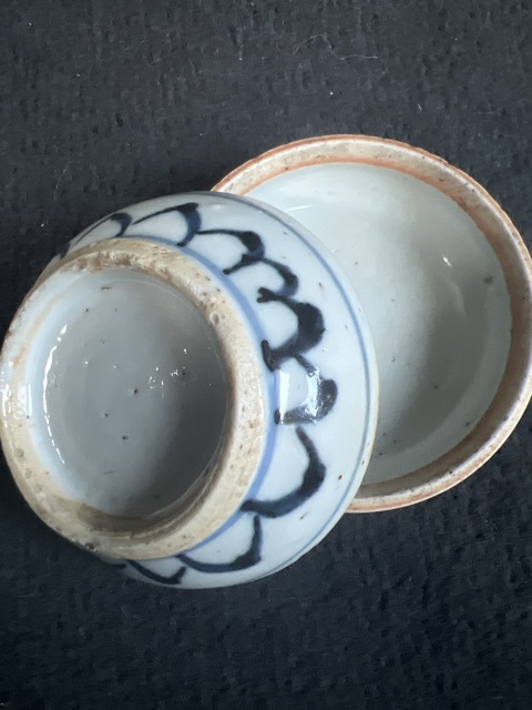 古玩陶瓷雙秋圖青花蓋盒真品鑒賞圖
