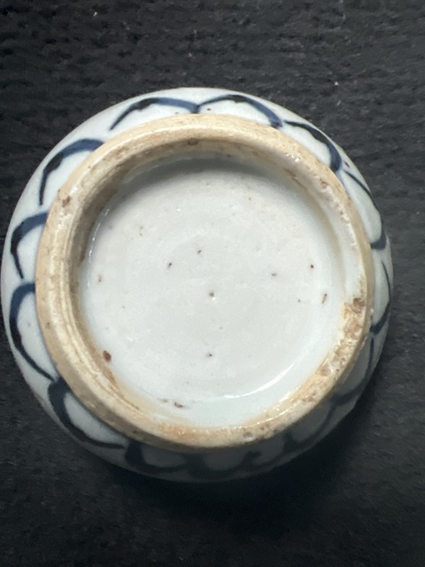 古玩陶瓷雙秋圖青花蓋盒真品鑒賞圖