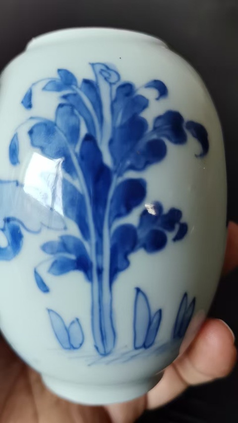 古玩陶瓷對弈圖蓮子罐真品鑒賞圖