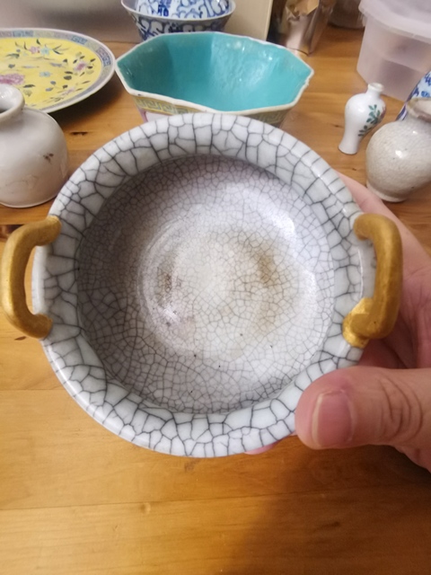 古玩陶瓷哥釉香爐真品鑒賞圖