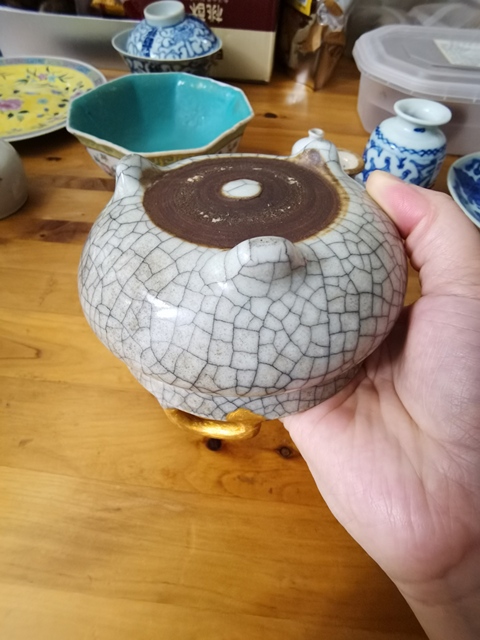 古玩陶瓷哥釉香爐真品鑒賞圖