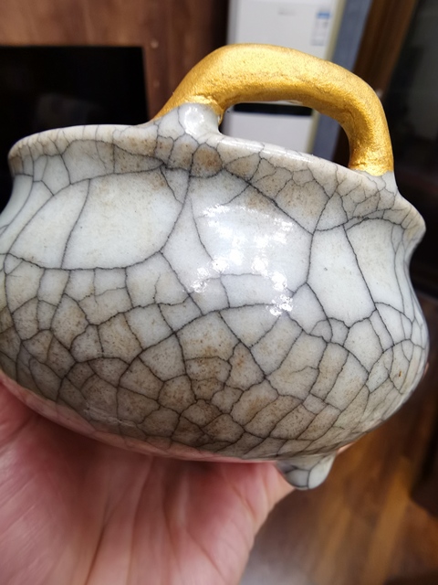 古玩陶瓷哥釉香爐真品鑒賞圖