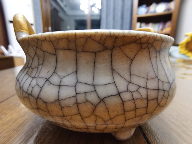 古玩陶瓷哥釉香爐真品鑒賞圖