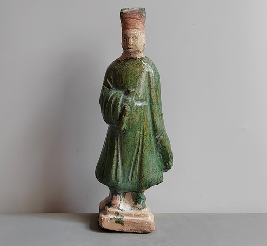 古玩陶瓷明三彩人物俑真品鑒賞圖