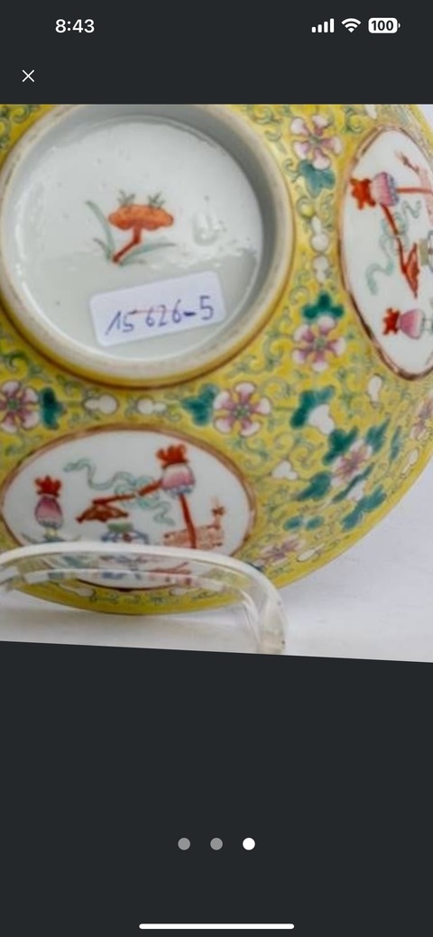 古玩陶瓷歲朝清供粉彩碗真品鑒賞圖