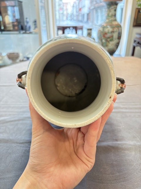 古玩陶瓷清晚期 粉彩鹿頭尊真品鑒賞圖