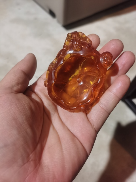 古玩雜項金琥珀洗子真品鑒賞圖