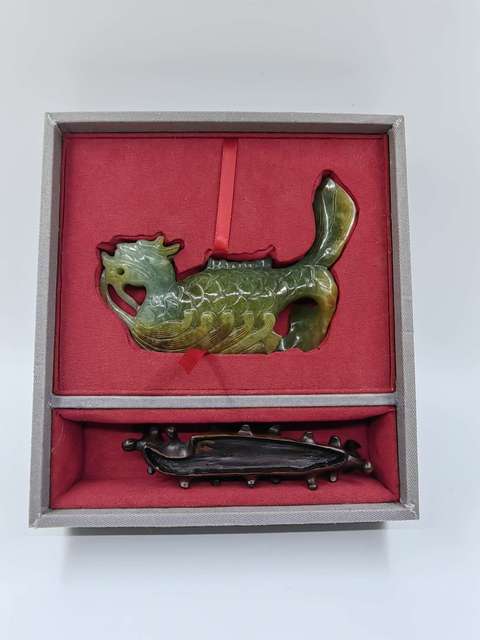 古玩雜項翡翠魚化龍真品鑒賞圖
