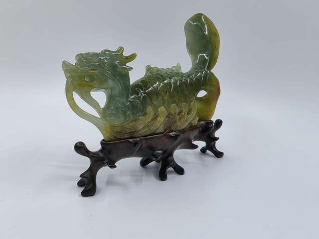 古玩雜項翡翠魚化龍真品鑒賞圖