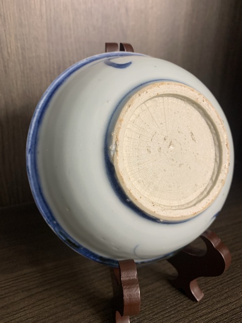 古玩陶瓷晚明青花花籃盤真品鑒賞圖