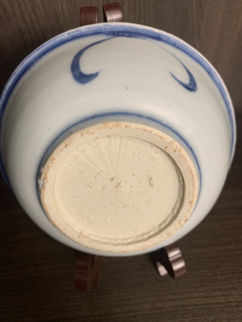 古玩陶瓷晚明青花花籃盤真品鑒賞圖