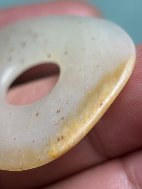 古玩玉器美沁紅山雙聯璧真品鑒賞圖