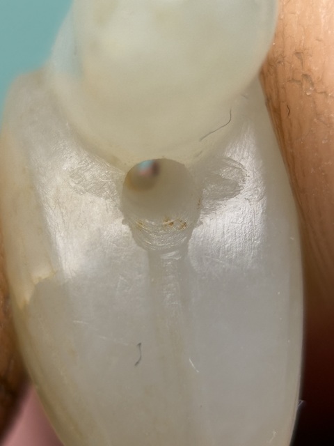 古玩玉器東漢紅沁白玉鴿子真品鑒賞圖