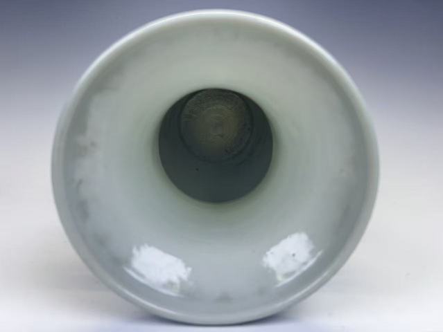 古玩陶瓷清中期·青花花卉雙耳盤口瓶真品鑒賞圖