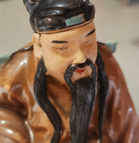 古玩陶瓷褐釉人物造像真品鑒賞圖