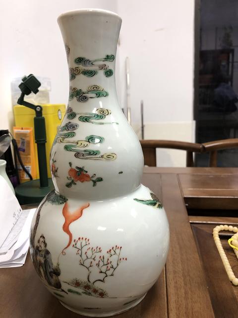 古玩陶瓷五彩葫蘆廟頂真品鑒賞圖