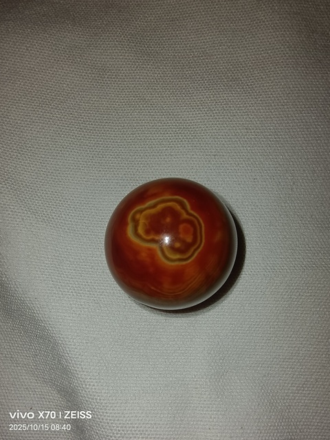 古玩玉器天然戰國紅瑪瑙球真品鑒賞圖