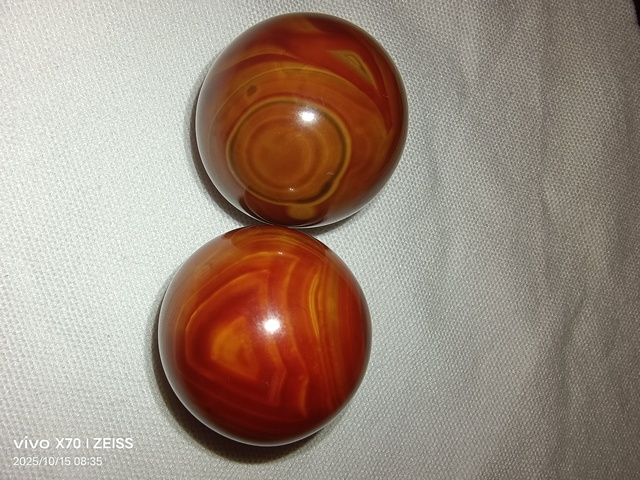 古玩玉器天然戰國紅瑪瑙球真品鑒賞圖