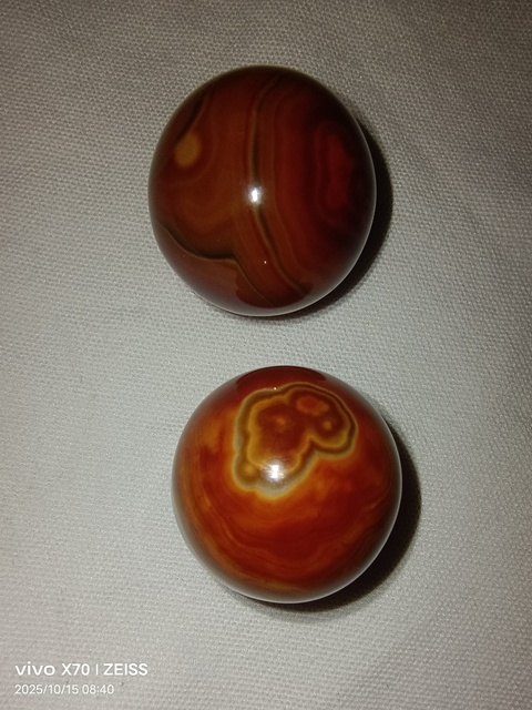 古玩玉器天然戰國紅瑪瑙球真品鑒賞圖