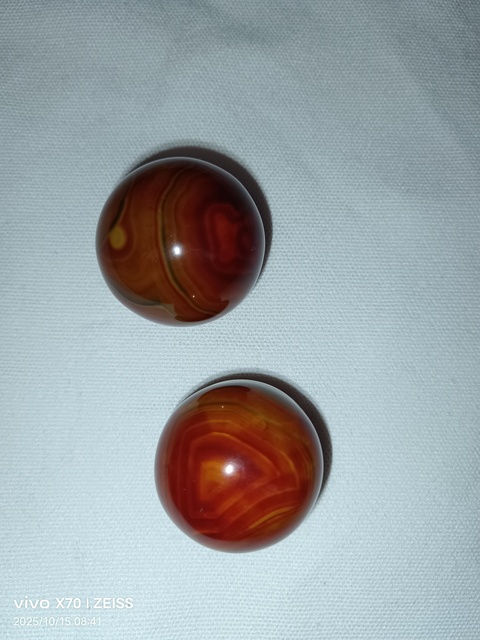 古玩玉器天然戰國紅瑪瑙球真品鑒賞圖