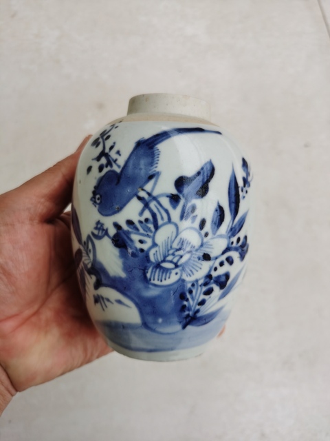古玩陶瓷青花花鳥紋罐真品鑒賞圖