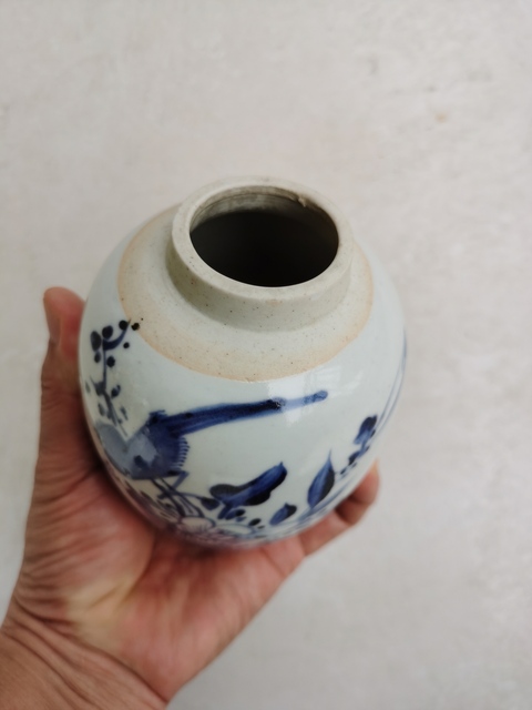 古玩陶瓷青花花鳥紋罐真品鑒賞圖
