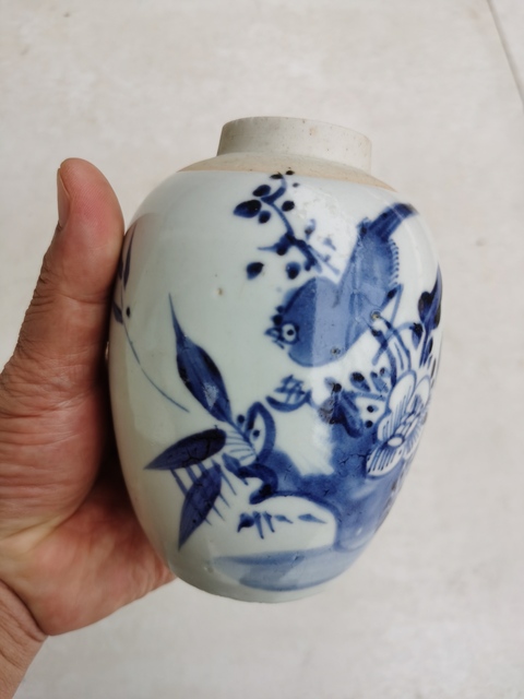 古玩陶瓷青花花鳥紋罐真品鑒賞圖