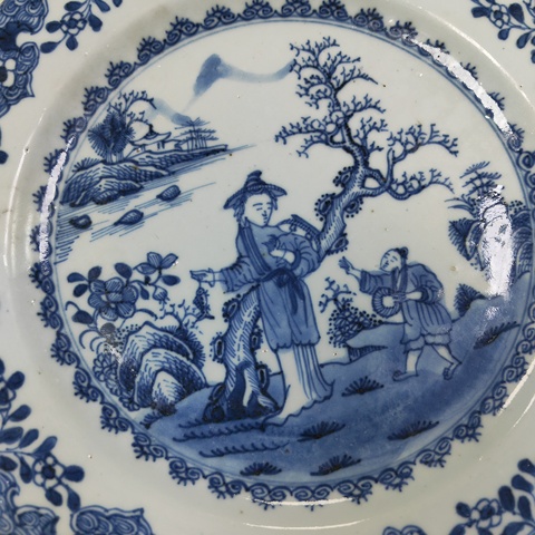 古玩陶瓷青花山水人物折沿盤拍賣,當前價格1880元